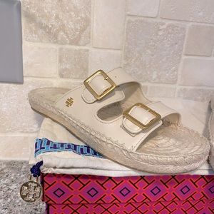 Tory Burch two band espadrille slides